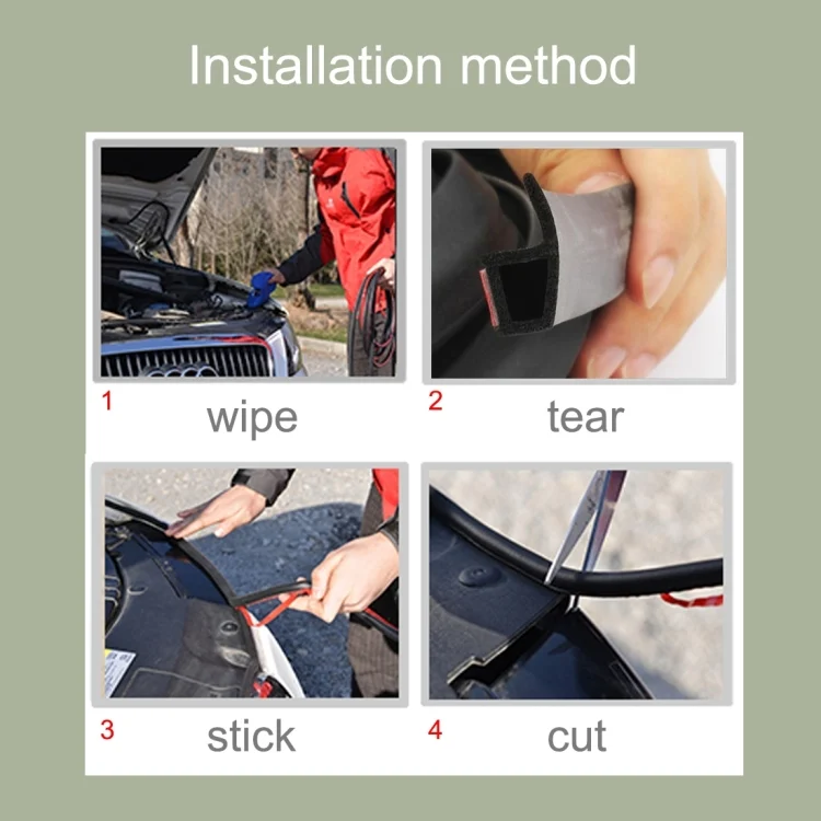 CMS5714_3.webp P-shaped Car Noise Reduction Sealing Strip with Sticker, Length: 100m - Image 4