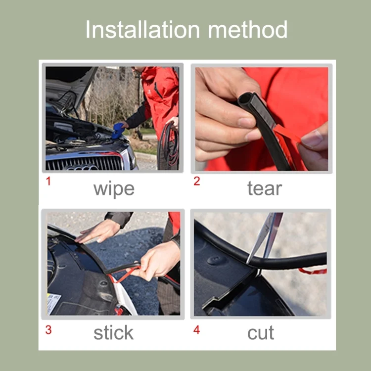 CMS5716_3.webp Small D-shaped Car Noise Reduction Sealing Strip with Sticker, Length: 100m - Image 4