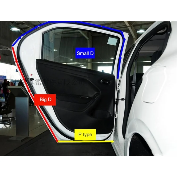 CMS5716_4.webp Small D-shaped Car Noise Reduction Sealing Strip with Sticker, Length: 100m - Image 5