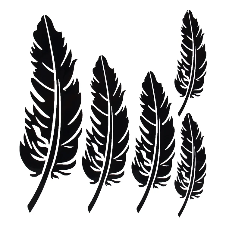 CMS5717B_1.webp 10 PCS Emblem Feather Car Stickers Waterproof Plastic Decal Sticker - Image 2