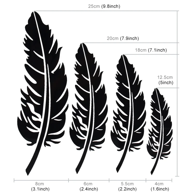 CMS5717B_2.webp 10 PCS Emblem Feather Car Stickers Waterproof Plastic Decal Sticker - Image 3