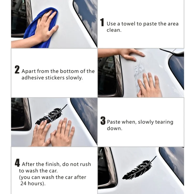 CMS5717B_4.webp 10 PCS Emblem Feather Car Stickers Waterproof Plastic Decal Sticker - Image 5