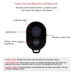 Roof Ceiling Atmosphere Decoration Red Light Star Night Lights Meteor Lamp Projector with Remote Control - Image 4