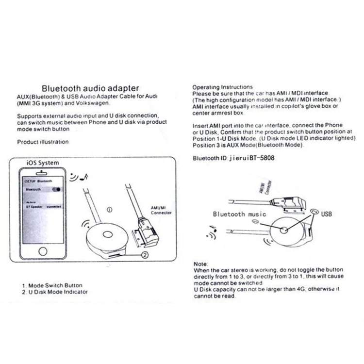 CMS5749_2.webp Car MMI 3G AMI Bluetooth Audio Cable Wiring Harness for Audi Q5 A5 A7 R7 S5 Q7 A6L A8L A4L - Image 3