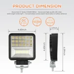 2 PCS 4 inch 20W Spot / Flood Light White Light Square-Shaped Waterproof Car SUV Work Lights Spotlight LED Bulbs, DC 9-30V - Image 5