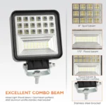 2 PCS 4 inch 20W Spot / Flood Light White Light Square-Shaped Waterproof Car SUV Work Lights Spotlight LED Bulbs, DC 9-30V - Image 6