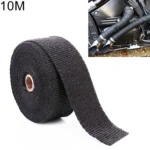 10m Cotton Material Exhaust Wrap Auto Motorcycle Exhaust Heat Shield Wrap Heat Resistant Wrap, Random Color Delivery