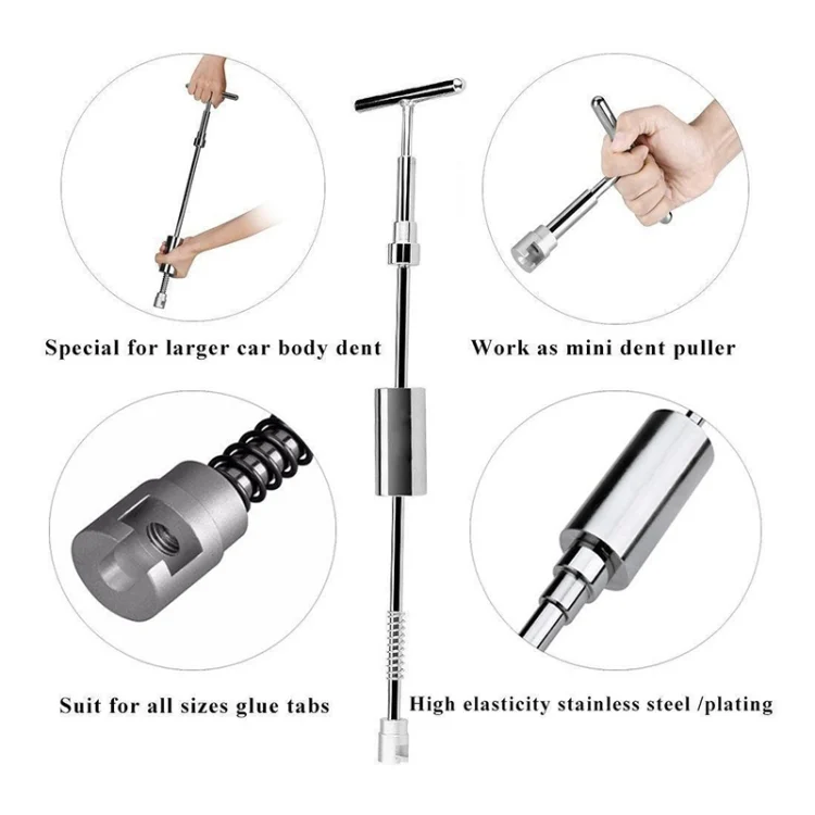 CMS5853_2.webp 7 in 1 Auto Repair Body Tool Kit PDR Dent Paintless Repair Tools Dent Puller T Bar Slide Hammer Reverse Hammer for Dent - Image 3