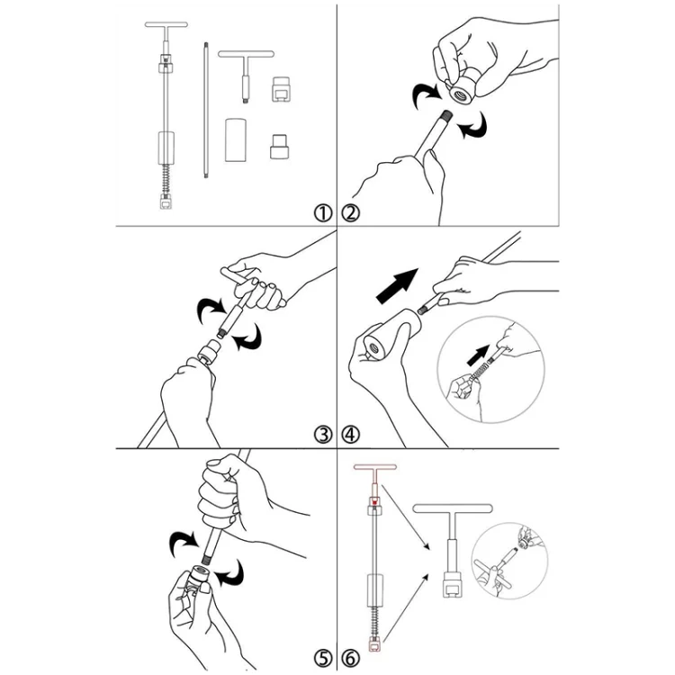 CMS5853_5.webp 7 in 1 Auto Repair Body Tool Kit PDR Dent Paintless Repair Tools Dent Puller T Bar Slide Hammer Reverse Hammer for Dent - Image 6