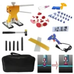 50 in 1 Auto Car Metal PDR Dent Lifter-Glue Puller Tab Hail Removal Paintless Car Dent Repair Tools Kit, with 20W Glue Gun, US Plug or EU Plug