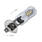 H1 80W 800LM 6000K 16-3535-LEDs Car Fog Lights, DC 12-24V - Image 3