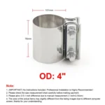 4 inch Car Turbo Exhaust Downpipe Stainless Steel Lap Joint Band Clamp - Image 2