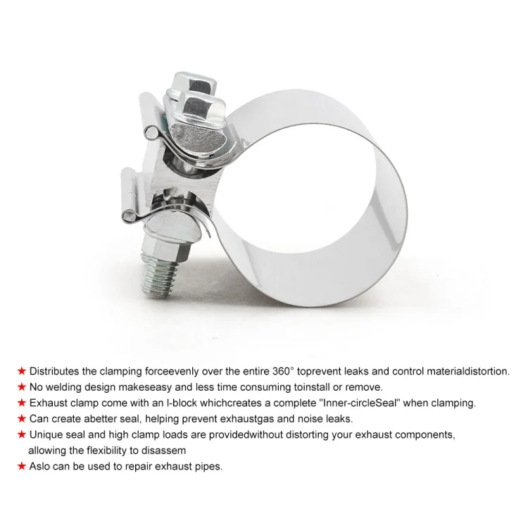 CMS6095_3.webp 4 inch Car Turbo Exhaust Downpipe Stainless Steel Lap Joint Band Clamp - Image 4