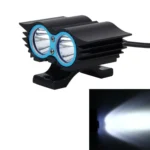 Owl Shape 20W 2000 LM 6000K Motorcycle Headlight Lamp with 2 COB Lamps and LED Projector Lens, DC 12-80V