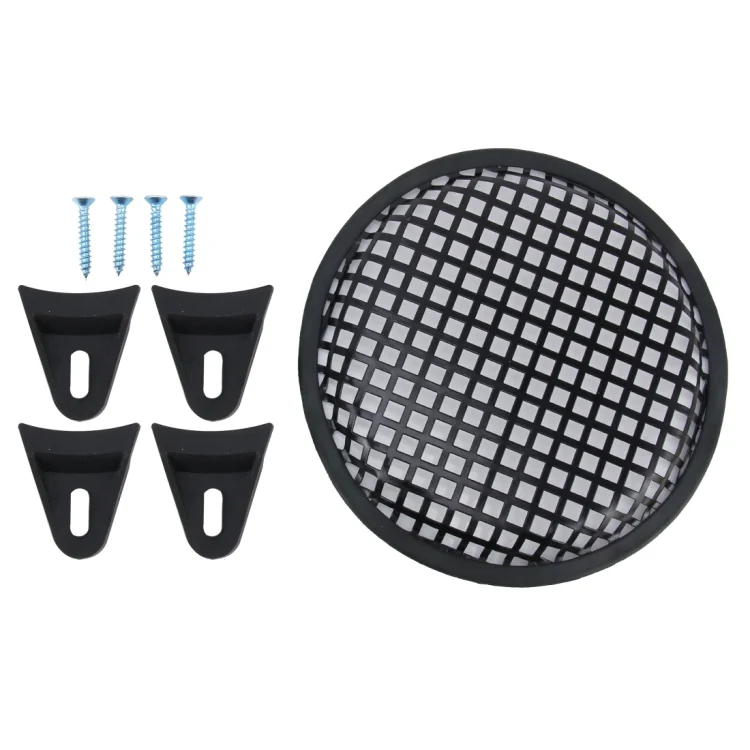 CMS6461_4.webp 8 inch Car Auto Metal Mesh Black Square Hole Subwoofer Loudspeaker Protective Cover Mask Kit with Fixed Holder - Image 5