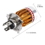 H4 9W 900 LM 6000K Static + Strobe Light Motorcycle Headlight Lamp with 3 COB White Light Lamps and Red Light+Pink Light+Blue Light LED Lamps, DC 12V - Image 3