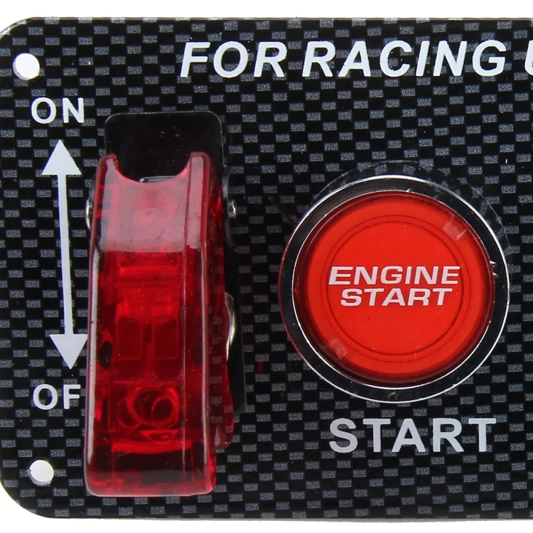 CMS6611_3.webp Racing Car Ignition Switch Panel Engine Start Start Push Button LED Racing Toggle Switch 12V Carbon Fiber Panel Multi-function Automatic Ignition Switch for Racing Cars - Image 4