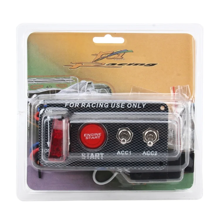 CMS6611_5.webp Racing Car Ignition Switch Panel Engine Start Start Push Button LED Racing Toggle Switch 12V Carbon Fiber Panel Multi-function Automatic Ignition Switch for Racing Cars - Image 6