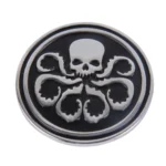 Skull Pattern Circular Shape Shining Metal Car Free Sticker - Image 2