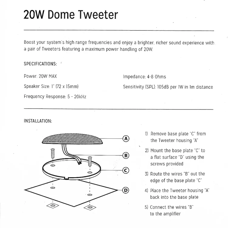 CMS6931_7.webp 2 PCS CQS-68 20W 105dB Car Dome Tweeter Audio Loudspeaker Treble Speaker - Image 8