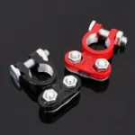 2 PCS Positive and Negative Car U Shape Metal Battery Connectors Terminals Clamps Clips, L Size, Inner Diameter: 16mm (Black + Red) - Image 2