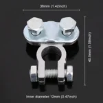 2 PCS Positive and Negative Car U Shape Metal Battery Connectors Terminals Clamps Clips, S Size, Inner Diameter: 12mm - Image 3