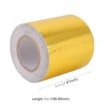 5m Exhaust Wrap Auto Motor Exhaust Heat Shield Aluminum Foil Paper Heat Resistant Wrap(Gold) - Image 4