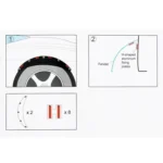 2 PCS 58cm Car Stickers Rubber Large Round Arc Strips Universal Fender Flares Wheel Eyebrow Decal Sticker Eyebrow Car-covers Black Striped Round Arc Strips - Image 6