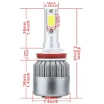 2 PCS H8/H9/H11 18W 1800 LM 8000K IP68 Casnbus Constant Current Car LED Headlight with 2 COB Lamps, DC 9-36V - Image 3