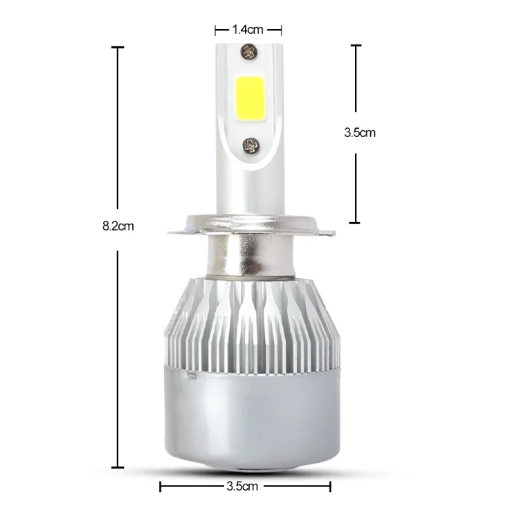 CMS7106BB_2.webp 2 PCS H7 18W 1800 LM 8000K IP68 Casnbus Constant Current Car LED Headlight with 2 COB Lamps, DC 9-36V - Image 3