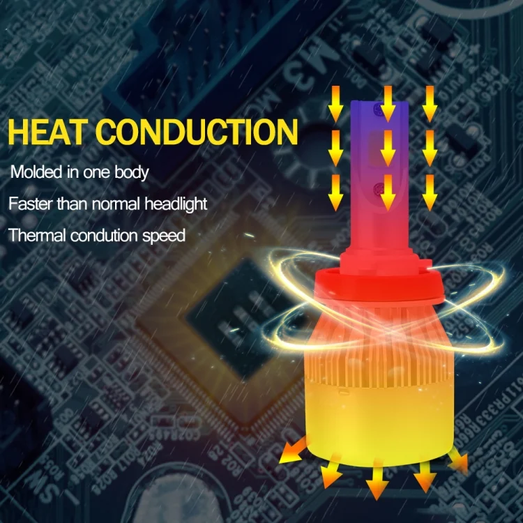 CMS7106BB_6.webp 2 PCS H7 18W 1800 LM 8000K IP68 Casnbus Constant Current Car LED Headlight with 2 COB Lamps, DC 9-36V - Image 7