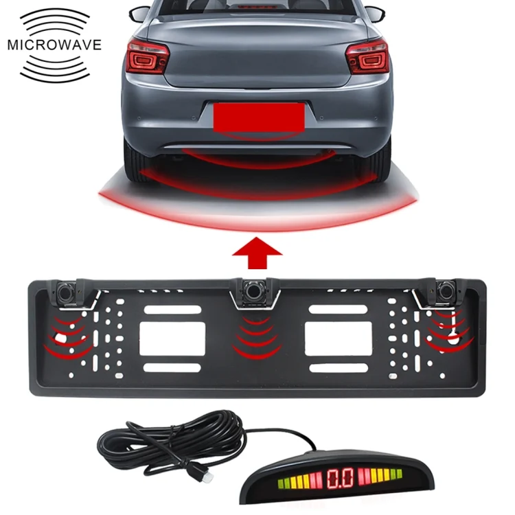 CMS7147_7.webp PZ300L Europe Car License Plate Frame Parking Sensors Reversing Radar with 3 Radar Detector - Image 8