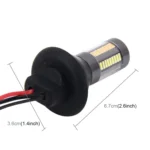 2PCS 1156/Ba15s 5W 300LM 66LEDs SMD-4014 Car Tail Bulb Turn Signal Auto Reverse Lamp Daytime Turn Running Light Car Source (White Light+ Yellow Light),Cable Lenght:1 m - Image 3