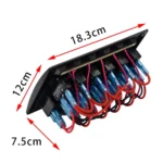 3Pin 6 Way Switches Combination Switch Panel with Light and Projector Lens for Car RV Marine Boat - Image 4