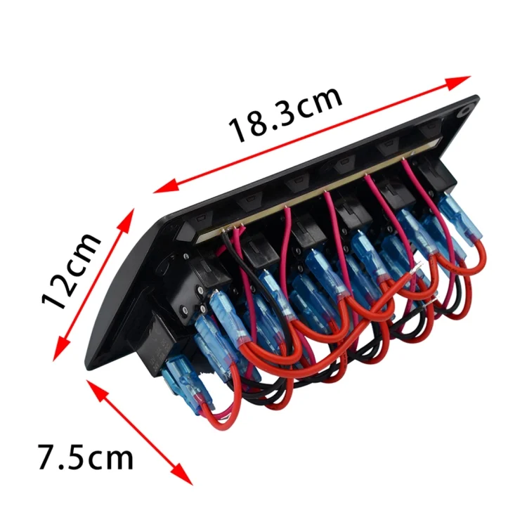 CMS7343_3.webp 3Pin 6 Way Switches Combination Switch Panel with Light and Projector Lens for Car RV Marine Boat - Image 4