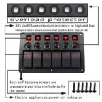 3Pin 6 Way Switches Combination Switch Panel with Light and Projector Lens for Car RV Marine Boat - Image 6