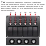 3Pin 6 Way Switches Combination Switch Panel with Light and Projector Lens for Car RV Marine Boat - Image 7