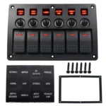 3Pin 6 Way Switches Combination Switch Panel with Light and Projector Lens for Car RV Marine Boat - Image 8