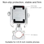 Motorcycle Handlebar Aluminum Alloy Phone Bracket, Suitable for 4-6 inch Device - Image 4