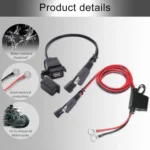 Motorcycle 5V 2.1A Waterproof USB Charger Kit SAE to USB Adapter, with Extension Harness - Image 2