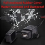 Motorcycle 5V 2.1A Waterproof USB Charger Kit SAE to USB Adapter, with Extension Harness - Image 5