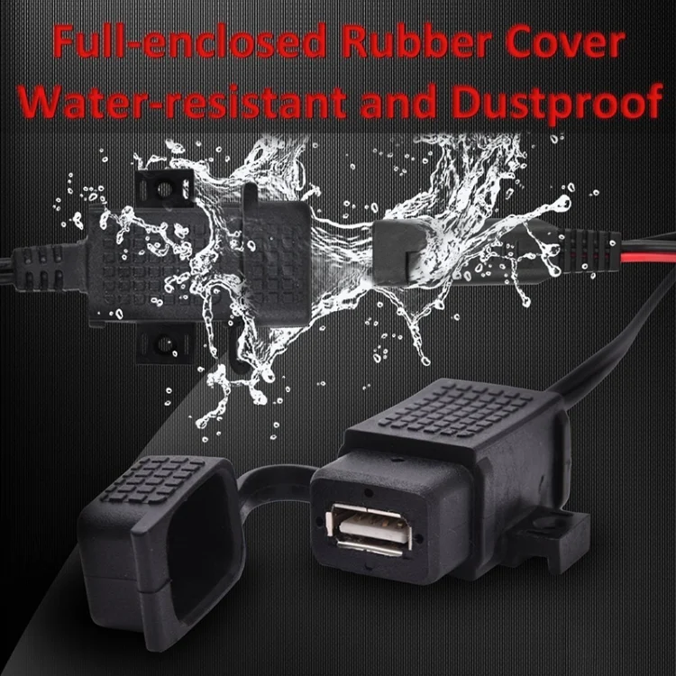 CMS7381_4.webp Motorcycle 5V 2.1A Waterproof USB Charger Kit SAE to USB Adapter, with Extension Harness - Image 5