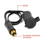Car 15A 12-24V Multi-functional European Standard Connector Cigarette Lighter for BMW / Motorcycles with 30cm Power Cable - Image 4
