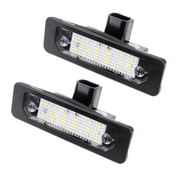 CMS7555_1.webp 2 PCS DC 12V 3W 150LM 6000K LED License Plate Light 18LEDs SMD-3528 Bulbs Lamps for Ford Mustang 2010-2014 - Image 2