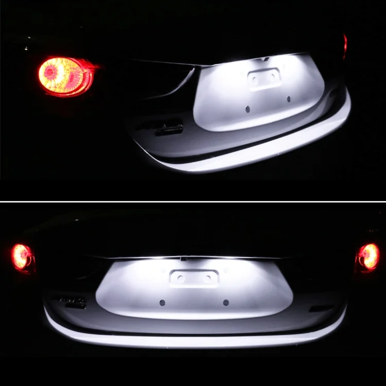 CMS7555_7.webp 2 PCS DC 12V 3W 150LM 6000K LED License Plate Light 18LEDs SMD-3528 Bulbs Lamps for Ford Mustang 2010-2014 - Image 8