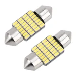 2 PCS 31mm DC12V / 1.2W / 6000K / 80LM 28LEDs SMD-3014 Car License Plate Light / Dome Light, with Decoder - Image 2