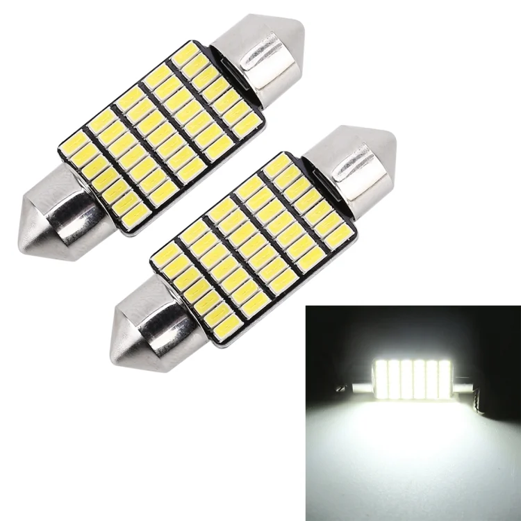 CMS7561.webp 2 PCS 36mm DC12V / 1.2W / 6000K / 80LM 33LEDs SMD-3014 Car License Plate Light / Dome Light, with Decoder - Image 1