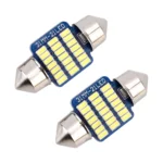 2 PCS 31mm DC12V / 1W / 6000K / 65LM 21LEDs SMD-3014 Car License Plate Light / Dome Light, with Decoder - Image 2