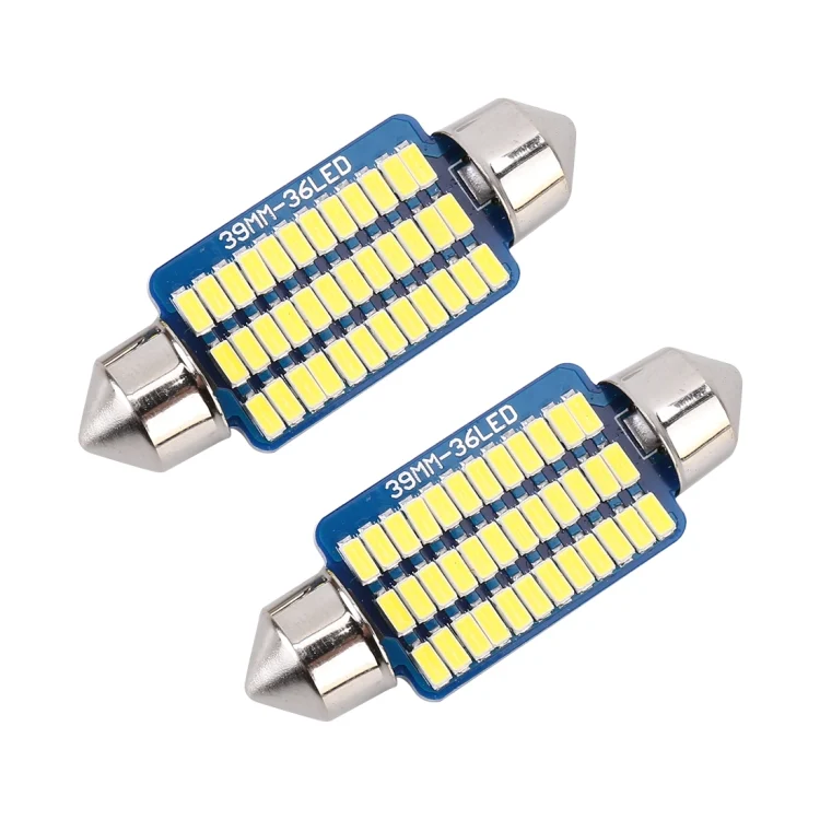 CMS7570_1.webp 2 PCS 39mm DC12V / 1.5W / 6000K / 100LM 36LEDs SMD-3014 Car License Plate Light / Dome Light, with Decoder - Image 2