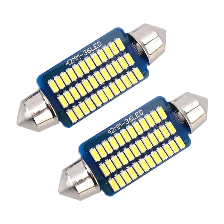 CMS7571_1.webp 2 PCS 41mm DC12V / 1.5W / 6000K / 100LM 36LEDs SMD-3014 Car License Plate Light / Dome Light, with Decoder - Image 2